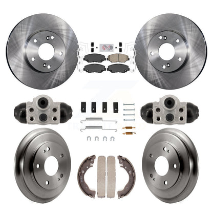 Rotors de frein à disque avant et arrière, plaquettes en céramique et Kit de tambour (9 pièces) pour Honda Civic