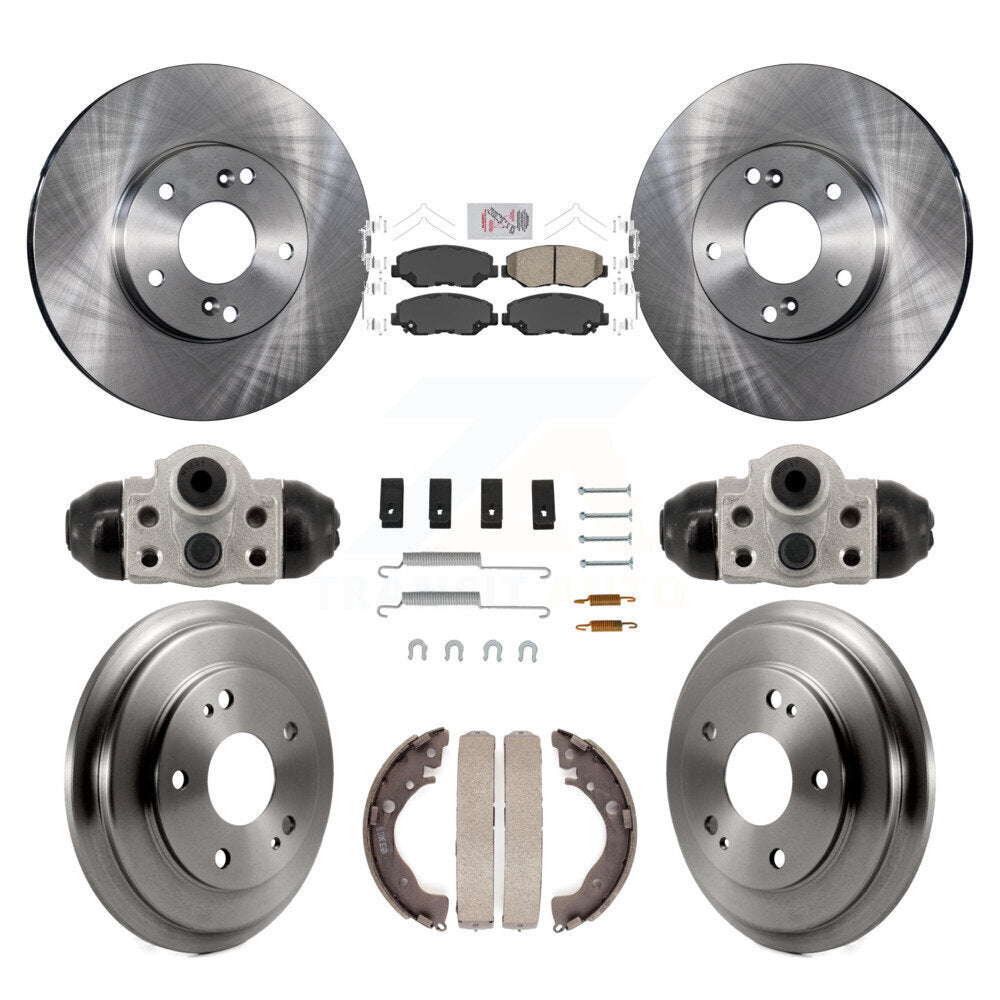Rotors de frein à disque avant et arrière, plaquettes en céramique et Kit de tambour (9 pièces) pour Honda Civic