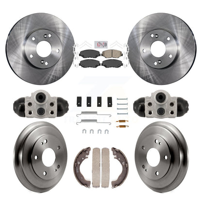 Rotors de frein à disque avant et arrière, plaquettes en céramique et Kit de tambour (9 pièces) pour Honda Civic