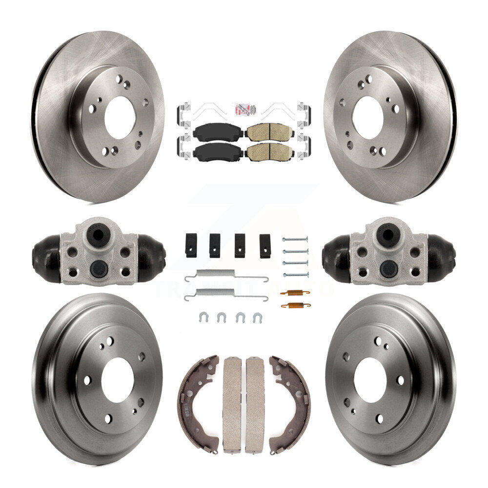 Rotors de frein à disque avant et arrière, plaquettes en céramique et Kit de tambour (9 pièces) pour Honda Civic