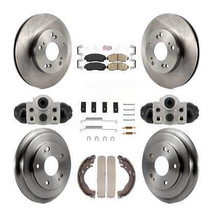 Rotors de frein à disque avant et arrière, plaquettes en céramique et Kit de tambour (9 pièces) pour Honda Civic
