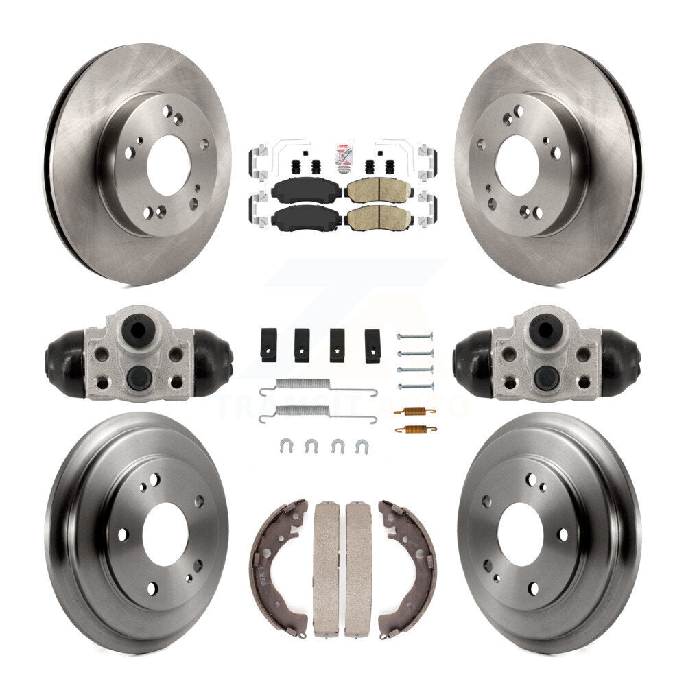 Rotors de frein à disque avant et arrière, plaquettes en céramique et Kit de tambour (9 pièces) pour Honda Civic