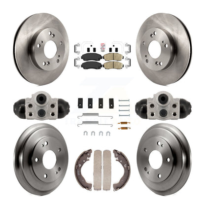 Rotors de frein à disque avant et arrière, plaquettes en céramique et Kit de tambour (9 pièces) pour Honda Civic