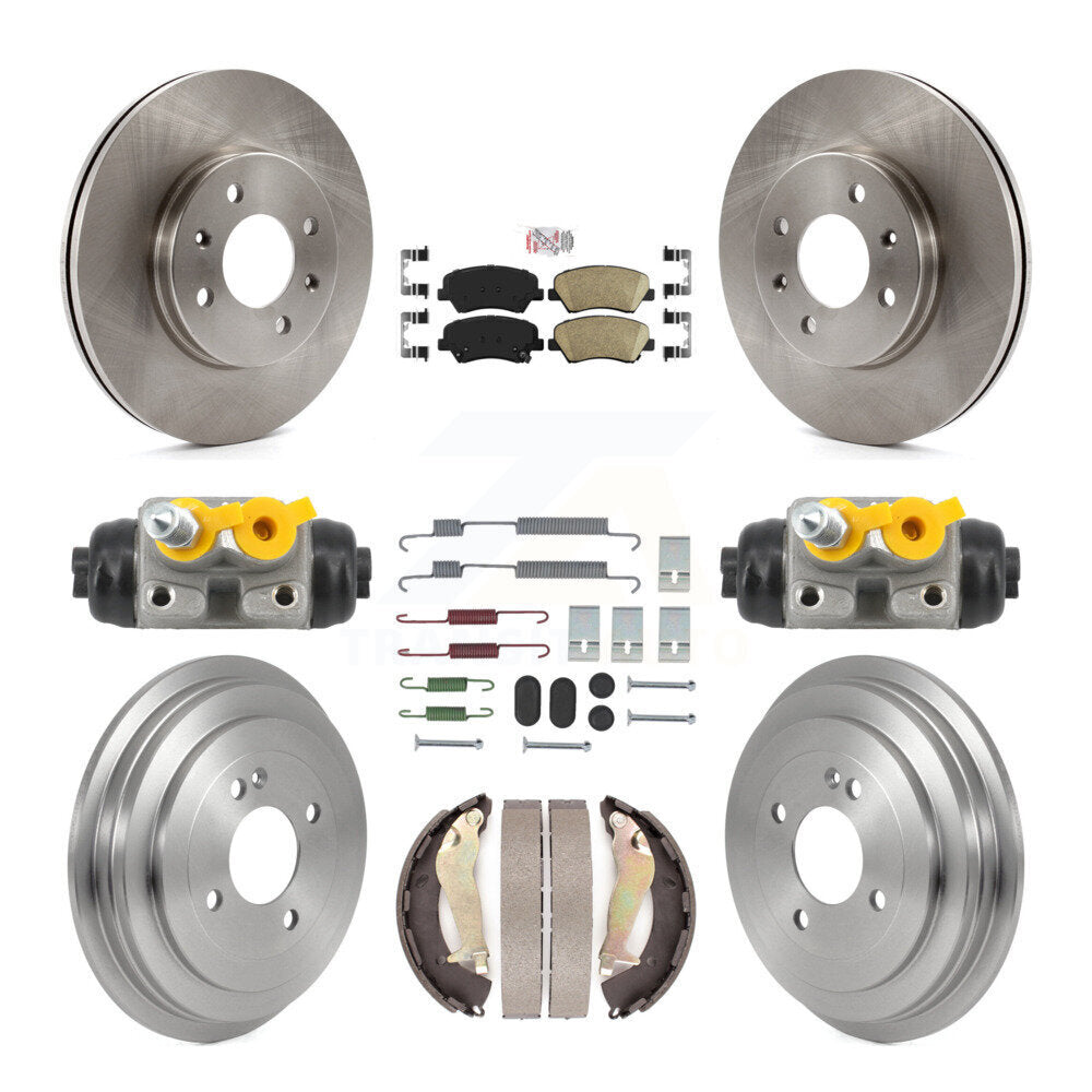 Kit de plaquettes et de tambour en céramique pour rotor de frein avant et arrière (9 pièces) pour Hyundai Accen 2012-2017