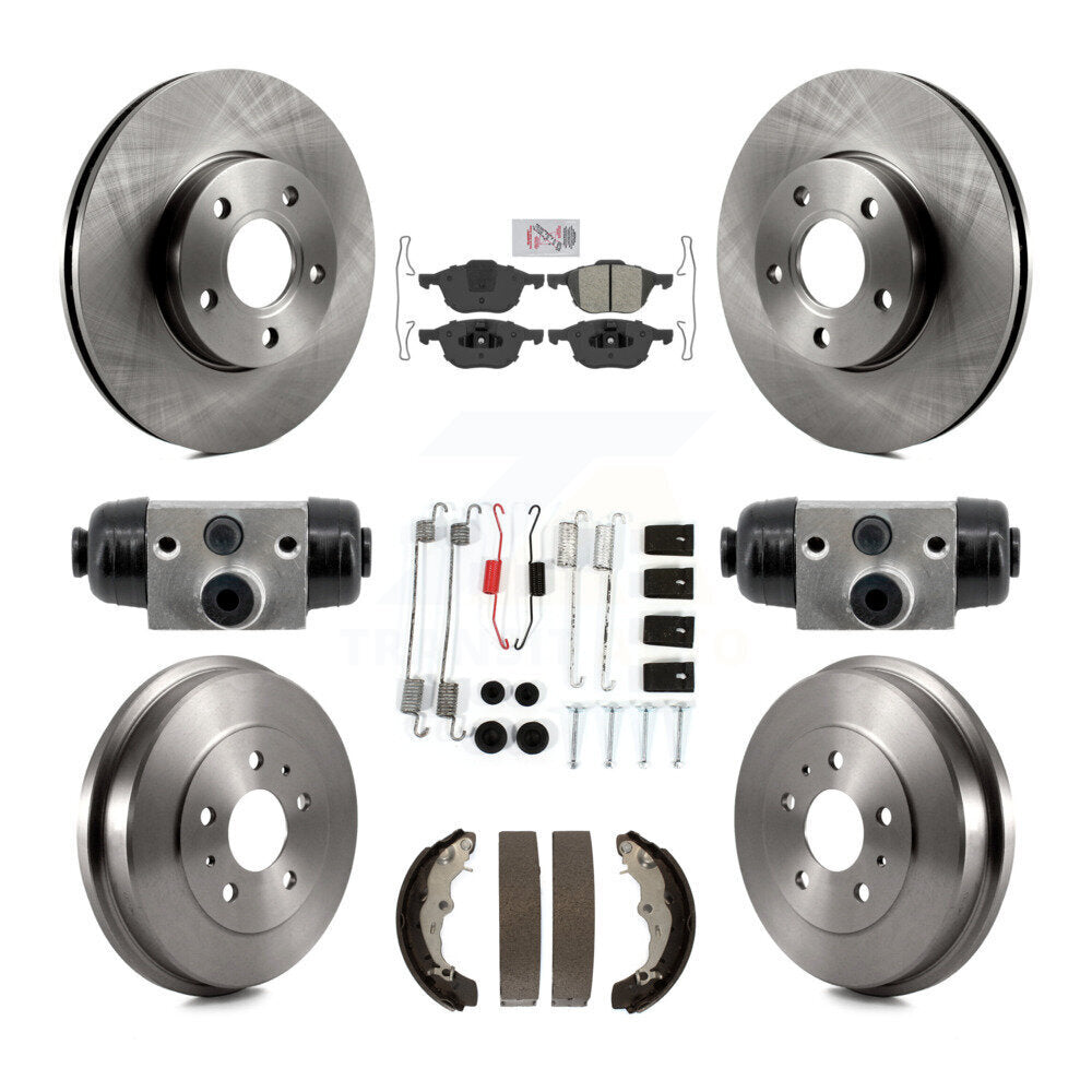 Kit de tambour à plaquettes semi-métalliques pour Rotor de frein avant et arrière (9 pièces) pour Ford Focus FMSI = 100