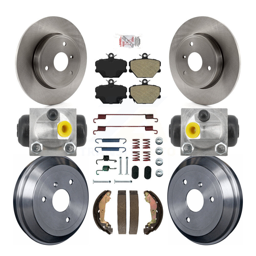 Rotors de frein à disque avant et arrière, Kit de tampons et de tambour semi-métalliques (9 pièces) pour Smart Fortw