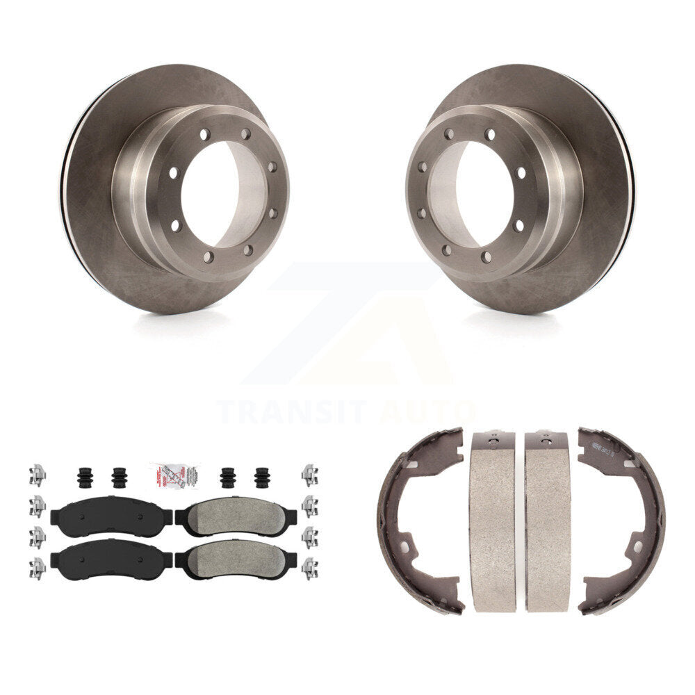 Kit de chaussures de stationnement à plaquettes semi-métalliques, Rotors à disque arrière, pour Ford F-350 Super Duty