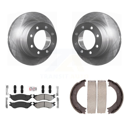 Kit de plaquettes semi-métalliques et de chaussures de stationnement, Rotors à disque arrière, pour Dodge Ram 2500 3500