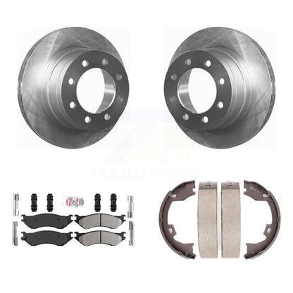 Kit de plaquettes semi-métalliques et de chaussures de stationnement, Rotors à disque arrière, pour Dodge Ram 1500 3500