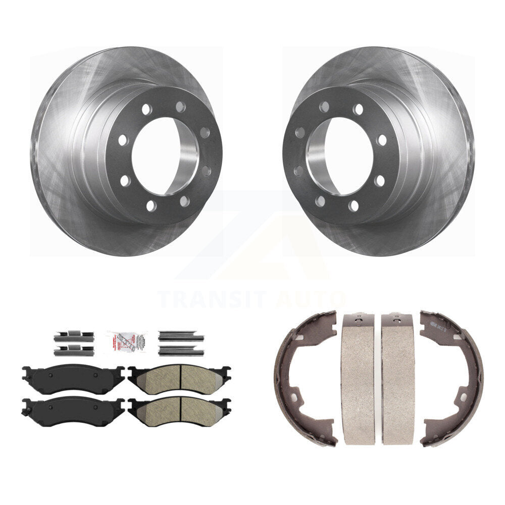 Kit de plaquettes semi-métalliques et de chaussures de stationnement, Rotors à disque arrière, pour Dodge Ram 1500 3500
