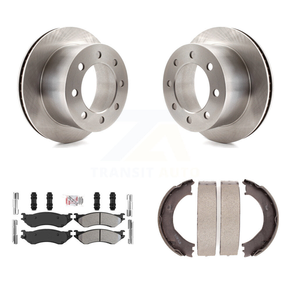 Kit de plaquettes semi-métalliques et de chaussures de stationnement, Rotors à disque arrière, pour Dodge Ram 2500 3500