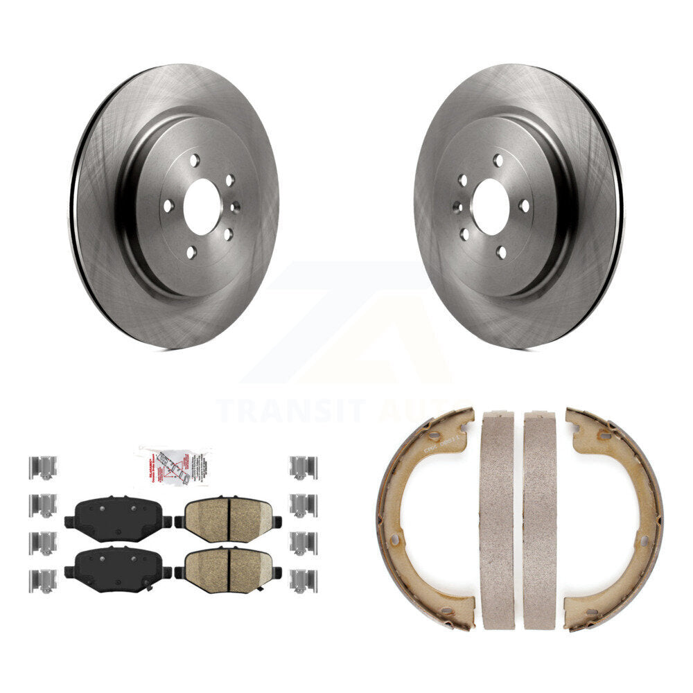 Kit de plaquettes en céramique et de patins de frein de stationnement, Rotors à disque arrière pour Lincoln MKT