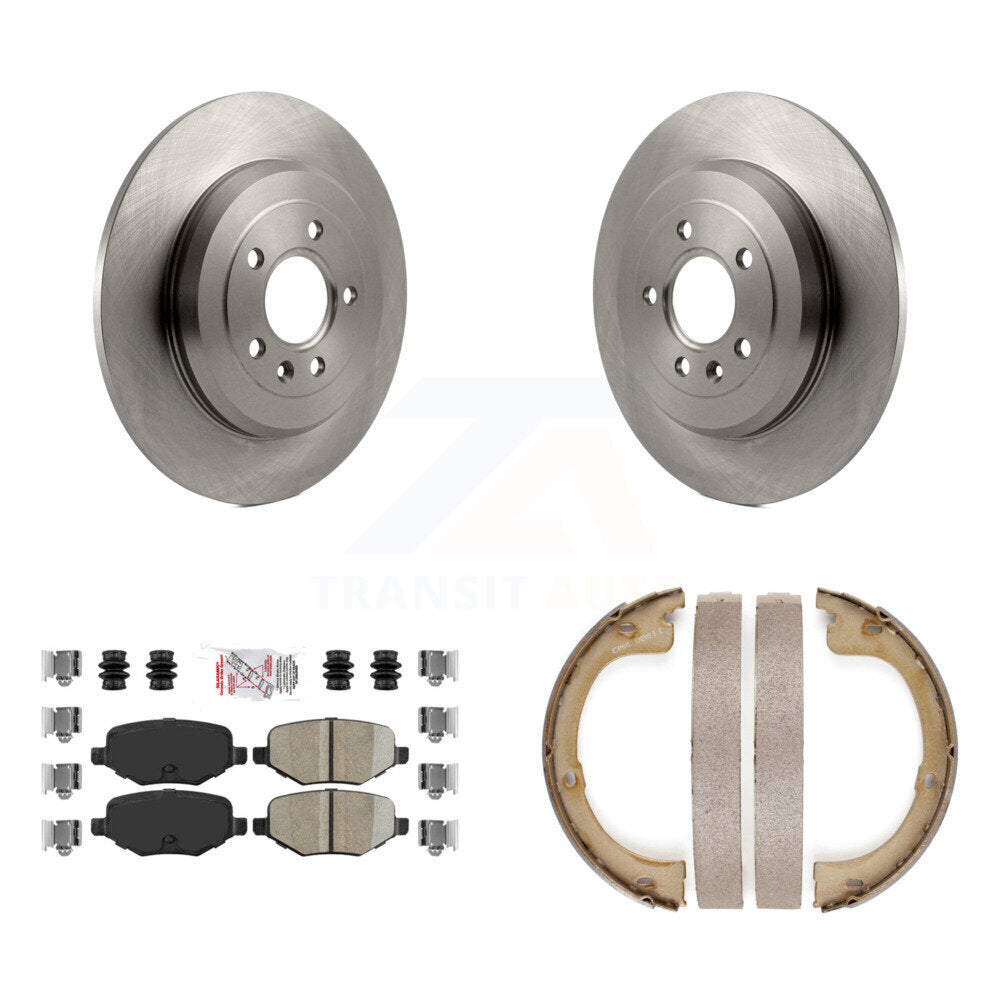 Kit de plaquettes en céramique et de patins de frein de stationnement, Rotors à disque arrière pour Lincoln MKT