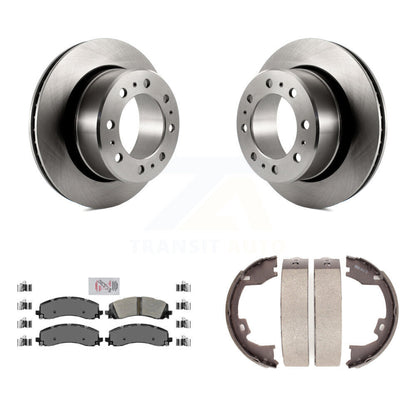 Rotors de disque arrière, plaquettes semi-métalliques et Kit de patins de frein de stationnement pour Ram 2500 3500