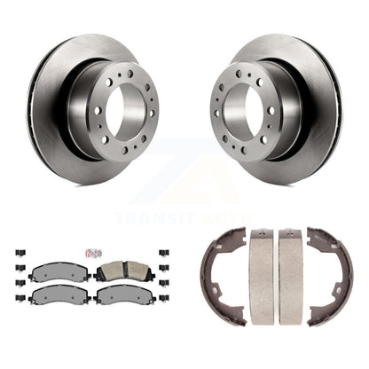 Rotors de disque arrière, plaquettes semi-métalliques et Kit de patins de frein de stationnement pour Ram 2500 3500