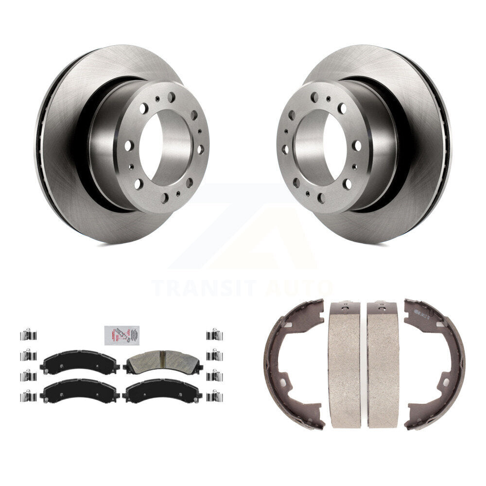 Kit de plaquettes semi-métalliques et de patins de frein de stationnement pour disques arrière, pour Ram 3500