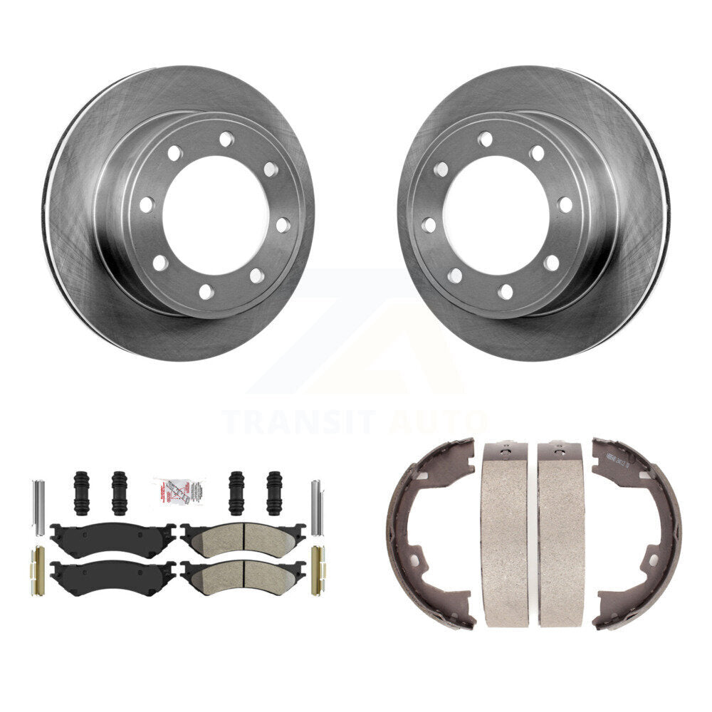 Kit de chaussures de stationnement avec plaquettes semi-métalliques, Rotors à disque arrière, pour Ford E-350 Super Duty
