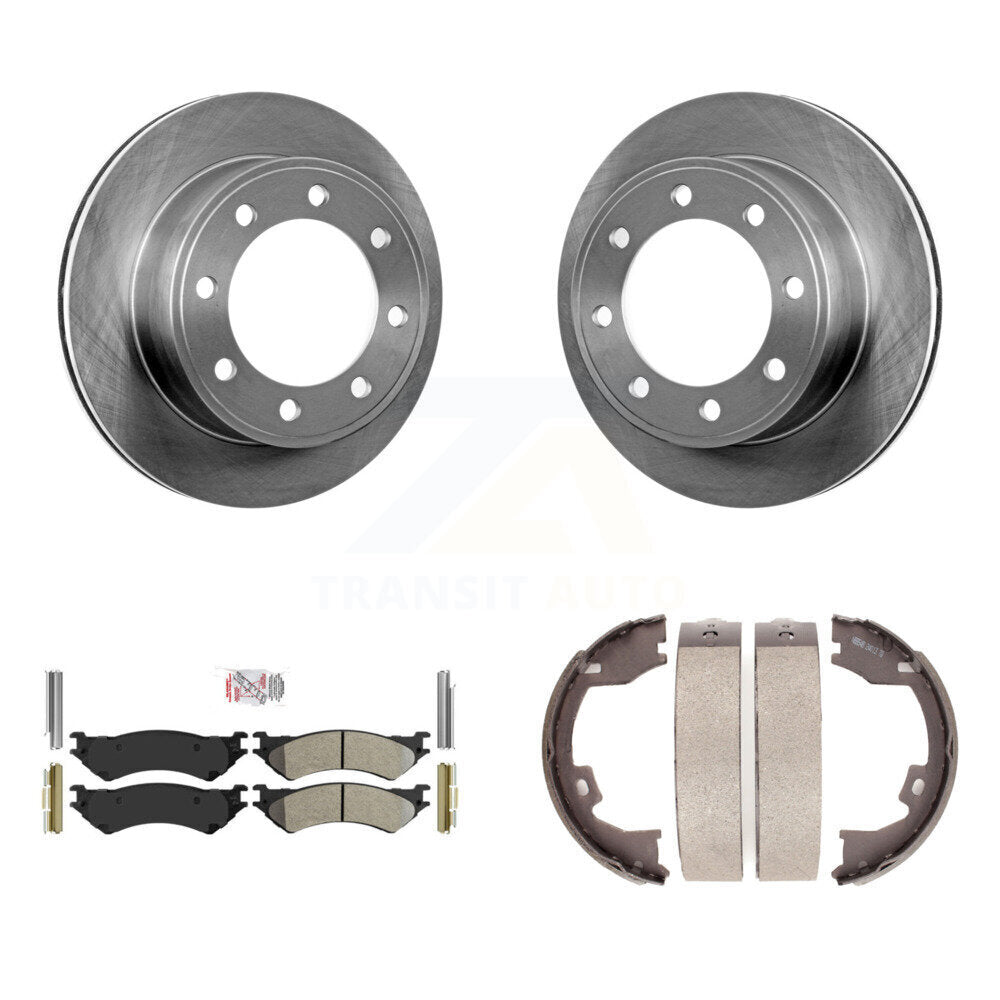 Kit de chaussures de stationnement avec plaquettes semi-métalliques, Rotors à disque arrière, pour Ford E-350 Super Duty