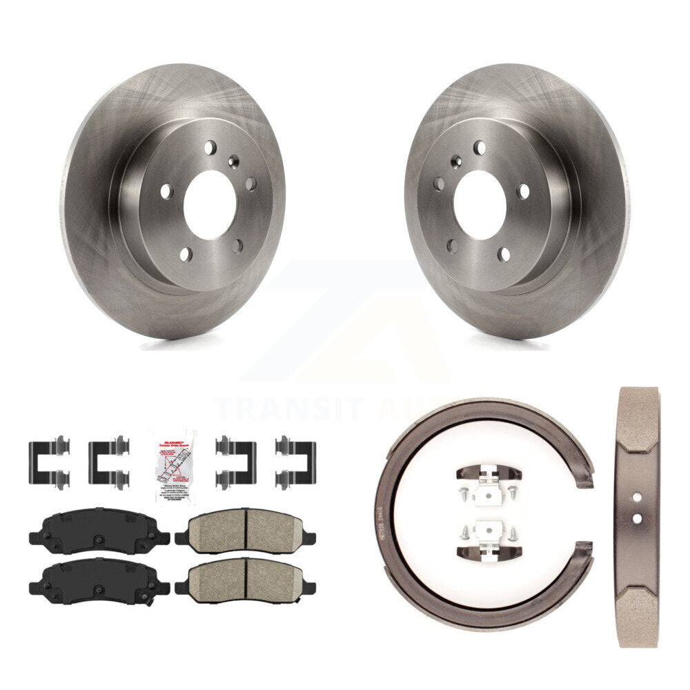 Kit de plaquettes en céramique et de patins de frein de stationnement, Rotors à disque arrière, pour Cadillac DTS