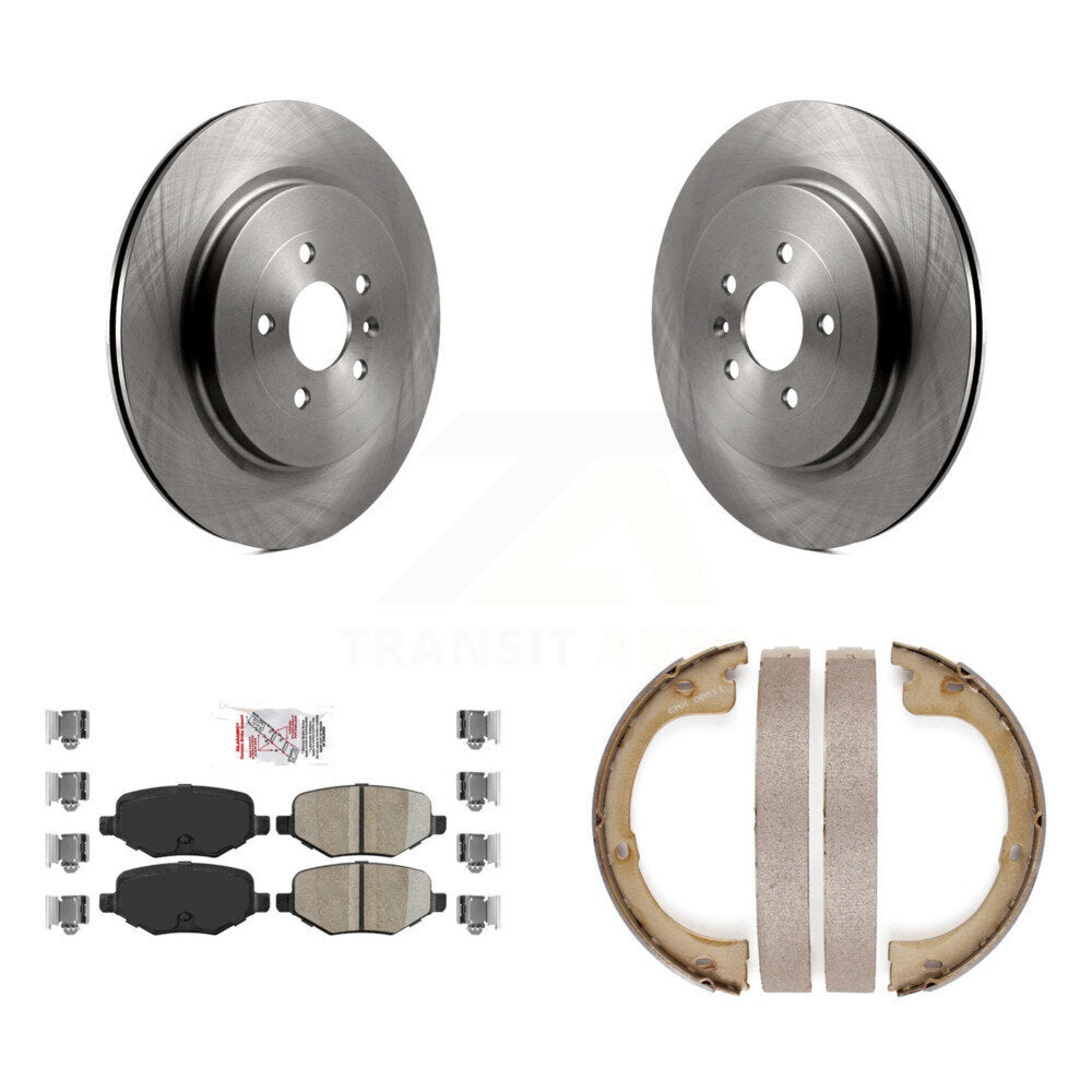 Kit de plaquettes en céramique et de patins de frein de stationnement, Rotors à disque arrière pour Lincoln MKT