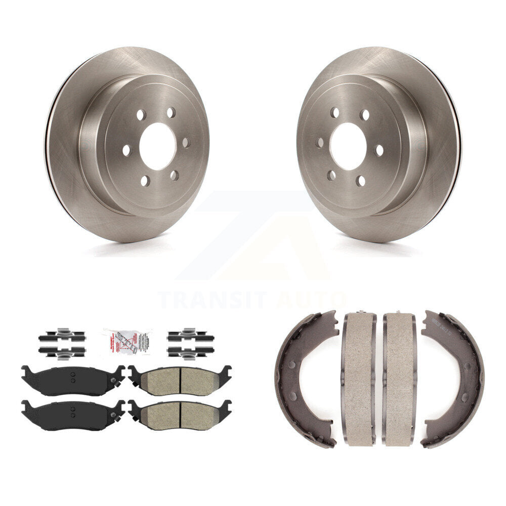 Kit de plaquettes semi-métalliques et de chaussures de stationnement pour rotors de disque arrière, pour Dodge Durang 2003