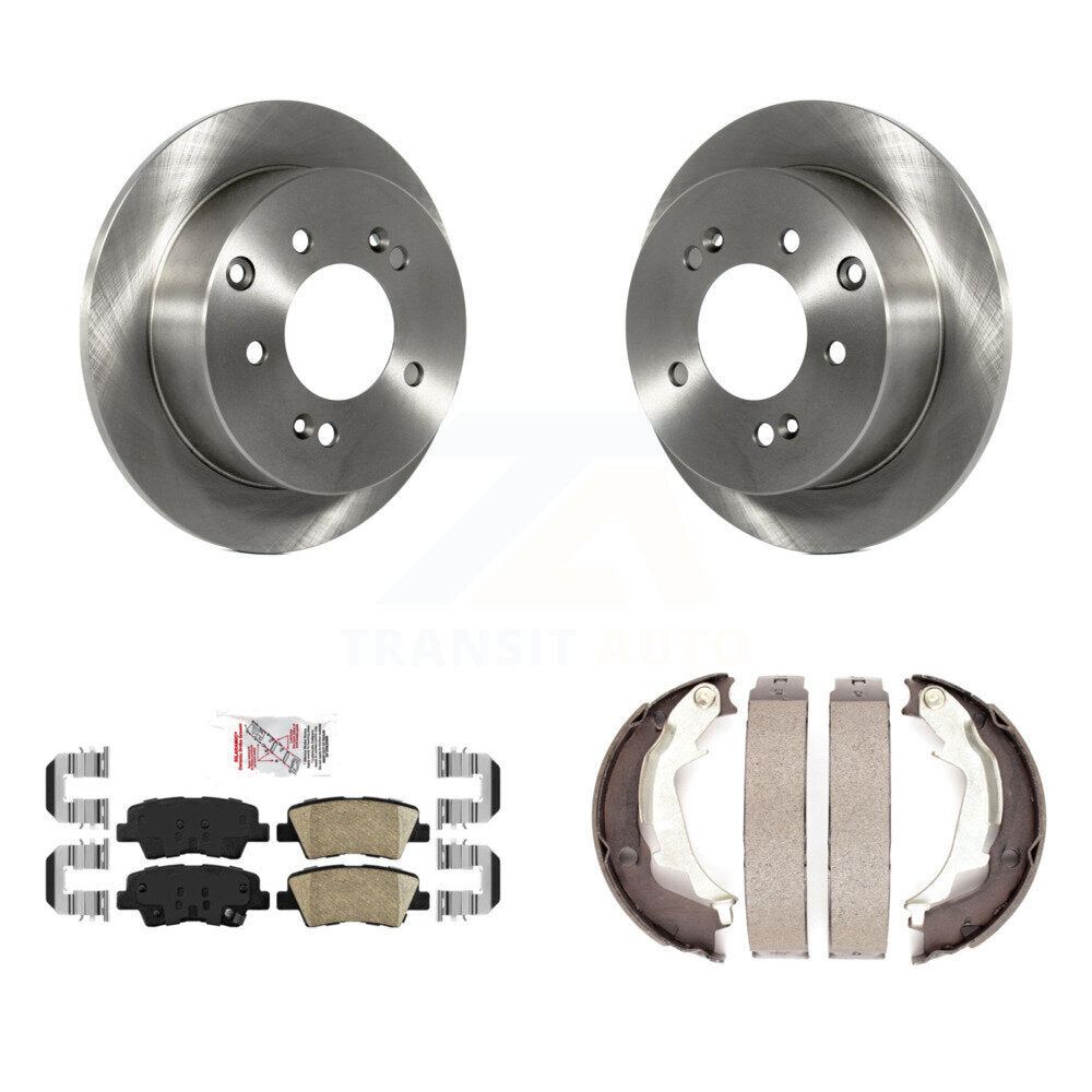 Kit de plaquettes en céramique et de patins de frein de stationnement, Rotors à disque arrière, pour Kia Sou 2010 – 2013