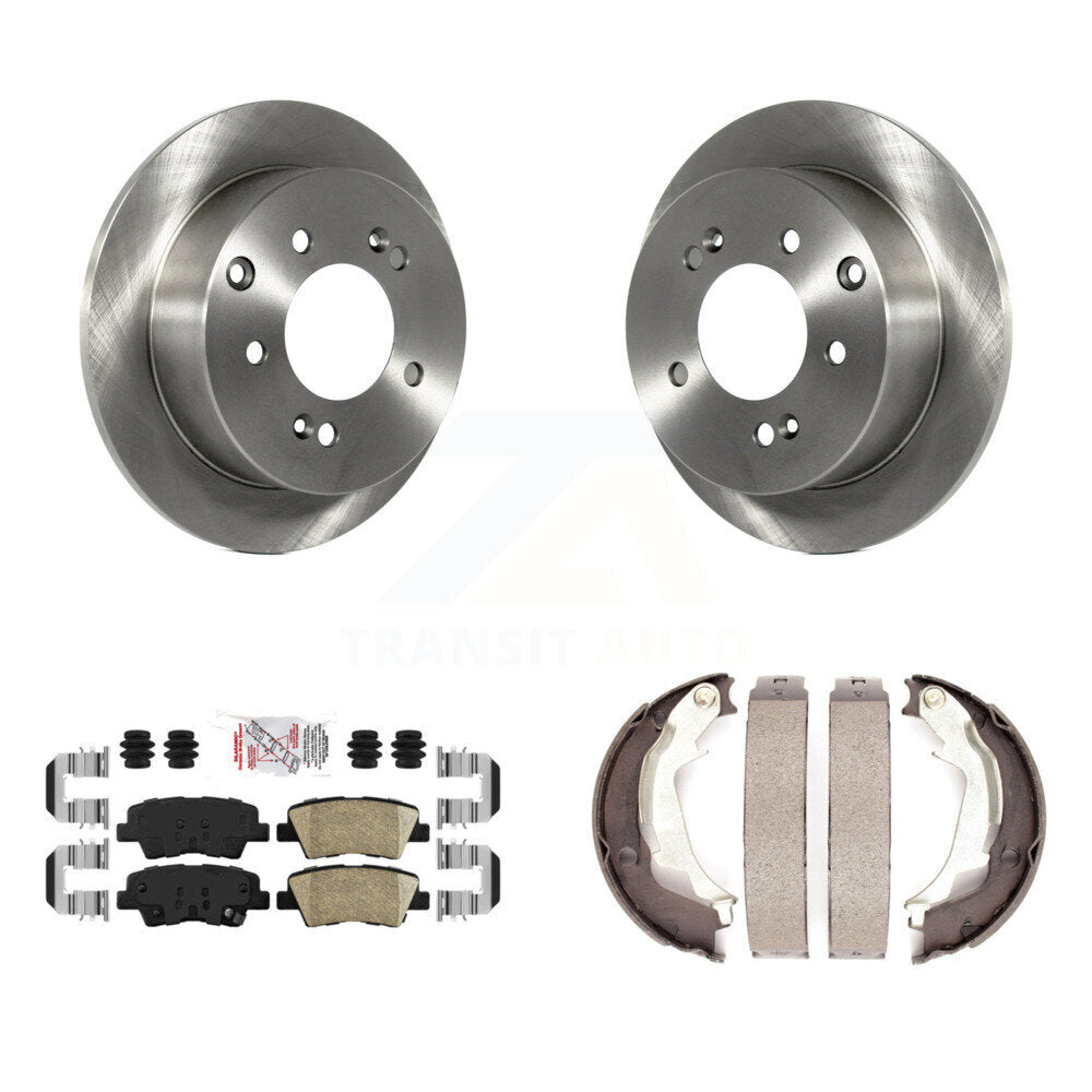 Kit de plaquettes en céramique et de patins de frein de stationnement, Rotors à disque arrière, pour Kia Sou 2010 – 2013