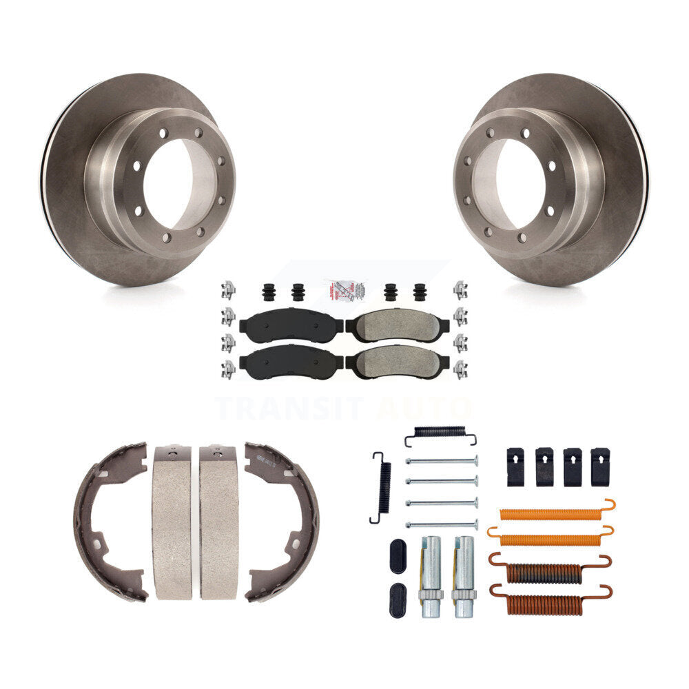 Rotors à disque arrière plaquettes semi-métalliques chaussures de frein de stationnement et Kit de matériel pour