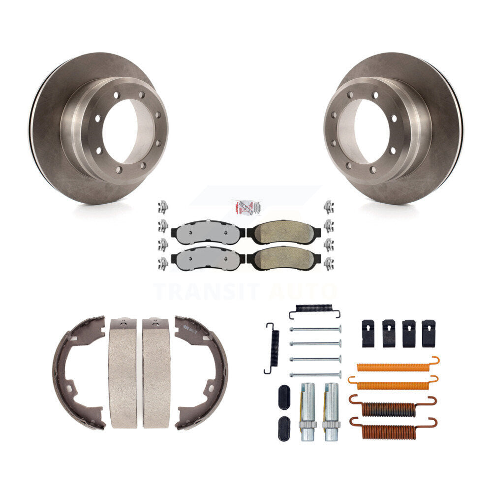 Rotors à disque arrière plaquettes semi-métalliques chaussures de frein de stationnement et Kit de matériel pour