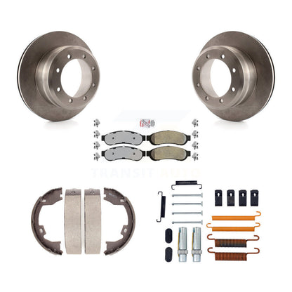 Rotors à disque arrière plaquettes semi-métalliques chaussures de frein de stationnement et Kit de matériel pour