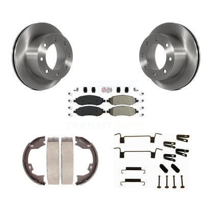 Rotors à disque arrière, patins semi-métalliques, chaussures de stationnement et Kit de quincaillerie pour Ford F-350