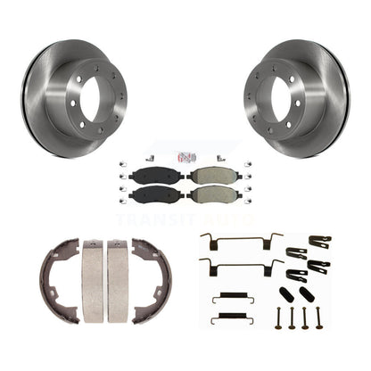Rotors à disque arrière, patins semi-métalliques, chaussures de stationnement et Kit de quincaillerie pour Ford F-350