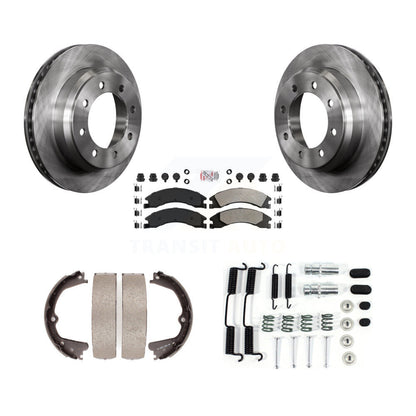 Rotors à disque arrière, patins semi-métalliques, chaussures de stationnement et Kit de quincaillerie pour Ford E-350