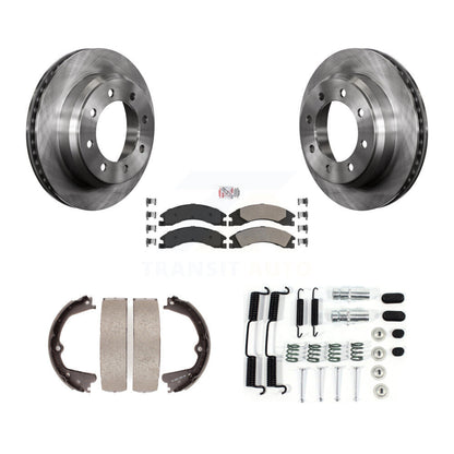 Rotors à disque arrière, patins semi-métalliques, chaussures de stationnement et Kit de quincaillerie pour Ford E-350