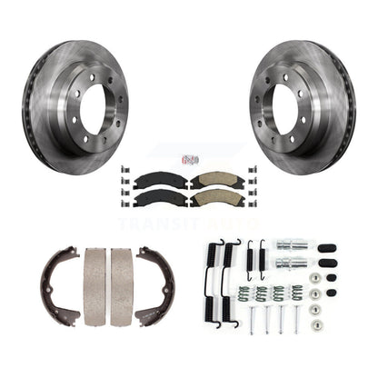 Kit de chaussures de stationnement et de matériel de stationnement, Rotors à disque arrière, tampons en céramique, pour Ford E-350 Super