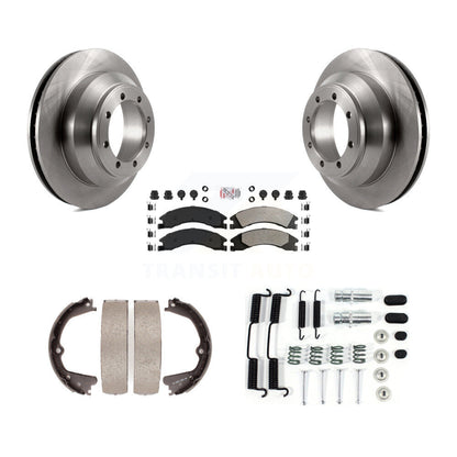 Rotors à disque arrière plaquettes semi-métalliques chaussures de frein de stationnement et Kit de matériel pour