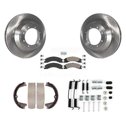 Rotors à disque arrière plaquettes semi-métalliques chaussures de frein de stationnement et Kit de matériel pour