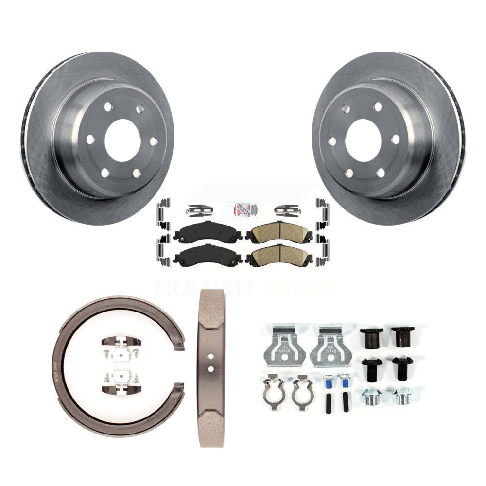 Rotors de disque arrière, coussinets en céramique, chaussures de stationnement et Kit de matériel pour GMC Yukon XL 150