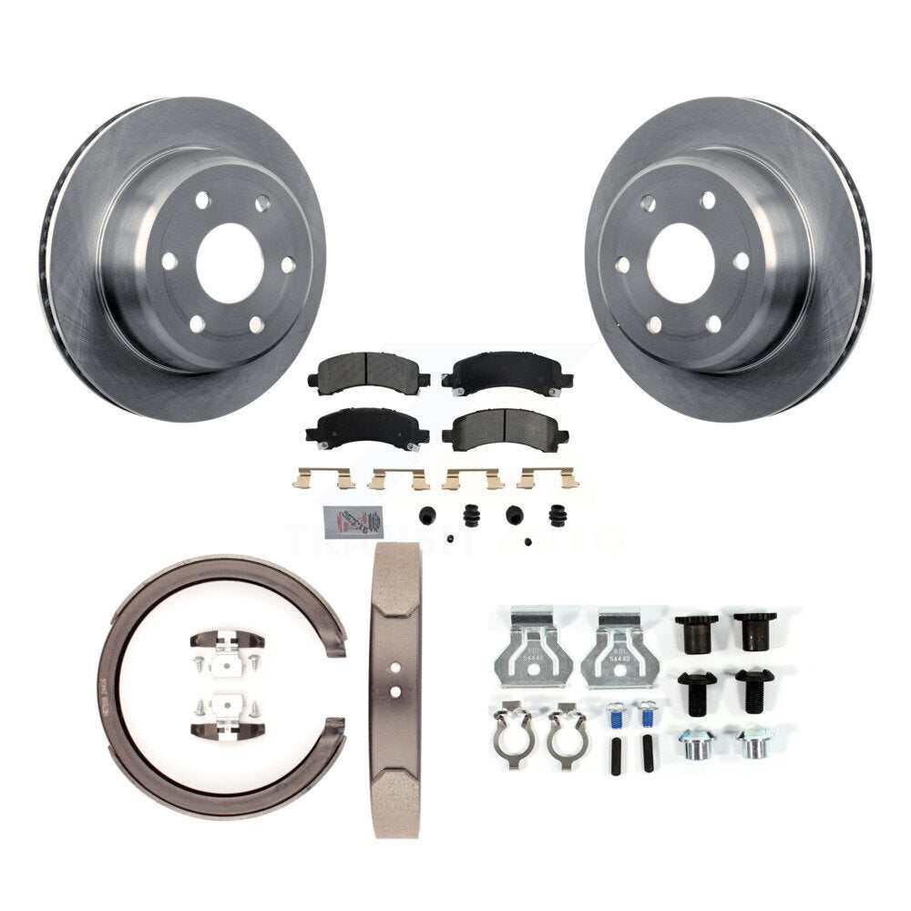 Rotors à disque arrière plaquettes semi-métalliques chaussures de frein de stationnement et Kit de matériel pour