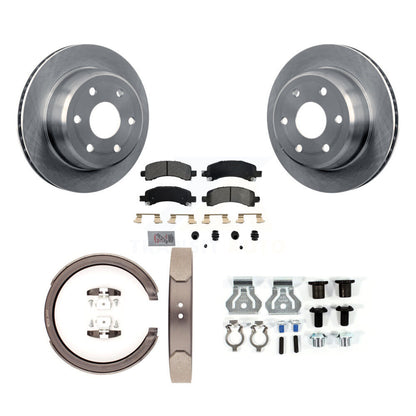 Rotors à disque arrière plaquettes semi-métalliques chaussures de frein de stationnement et Kit de matériel pour