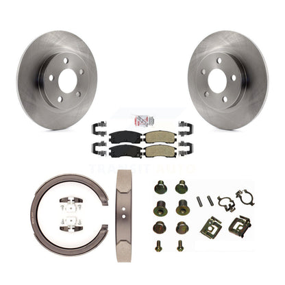 Rotors à disque arrière plaquettes semi-métalliques chaussures de frein de stationnement et Kit de matériel pour