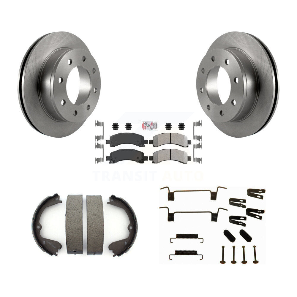 Rotors à disque arrière plaquettes semi-métalliques chaussures de frein de stationnement et Kit de matériel pour