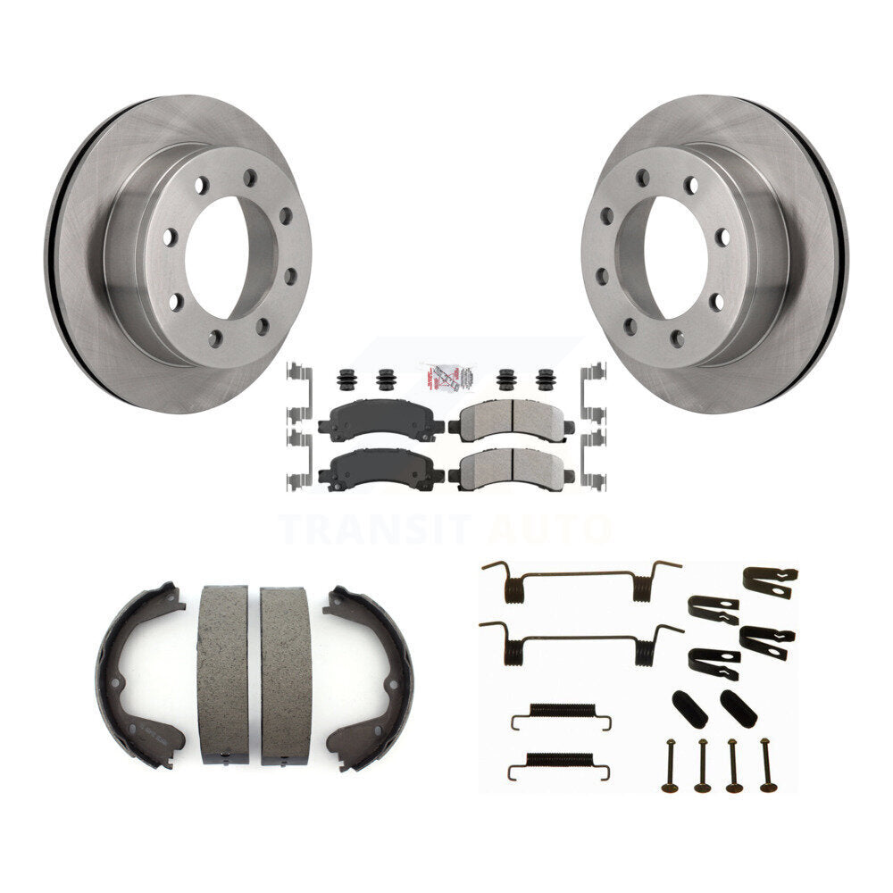 Rotors à disque arrière plaquettes semi-métalliques chaussures de frein de stationnement et Kit de matériel pour