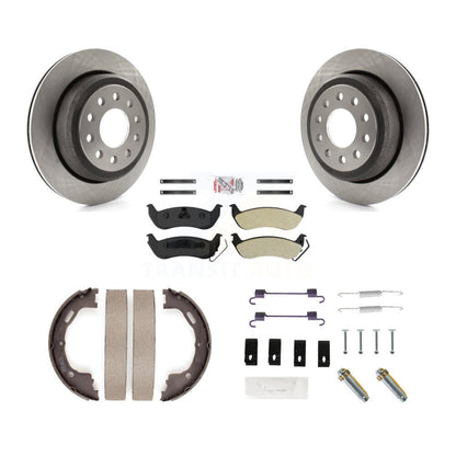 Rotors à disque arrière plaquettes semi-métalliques chaussures de frein de stationnement et Kit de matériel pour