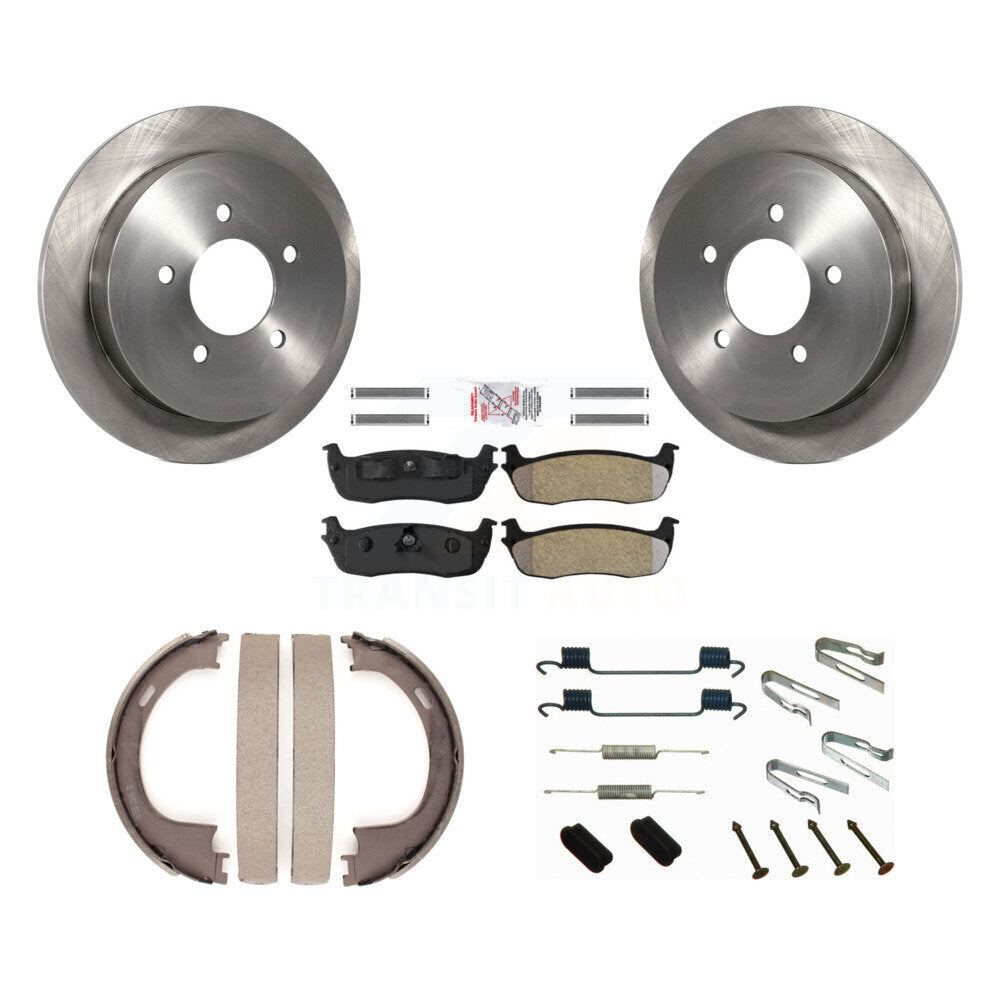 Rotors à disque arrière, patins semi-métalliques, chaussures de stationnement et Kit de quincaillerie pour Ford F-150