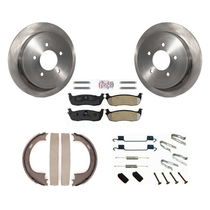 Rotors à disque arrière, patins semi-métalliques, chaussures de stationnement et Kit de quincaillerie pour Ford F-150