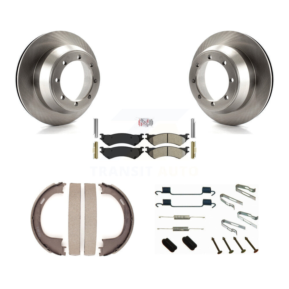 Rotors à disque arrière plaquettes semi-métalliques chaussures de frein de stationnement et Kit de matériel pour