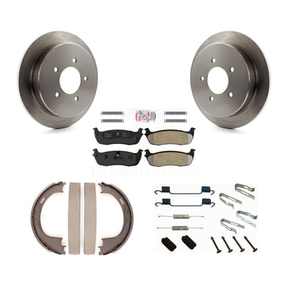 Rotors à disque arrière, patins semi-métalliques, chaussures de stationnement et Kit de quincaillerie pour Ford F-150