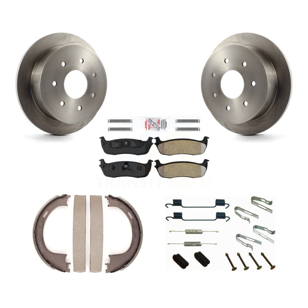 Rotors à disque arrière, patins semi-métalliques, chaussures de stationnement et Kit de quincaillerie pour Ford F-150