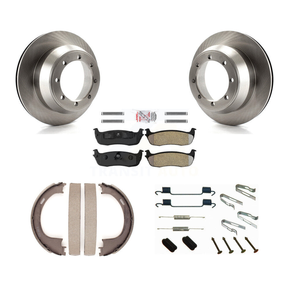 Rotors à disque arrière, patins semi-métalliques, chaussures de stationnement et Kit de quincaillerie pour Ford F-150